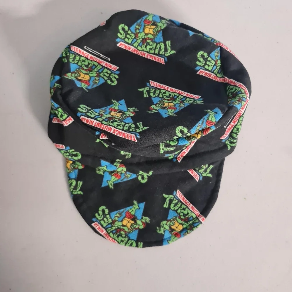 Vintage Teenage Mutant Ninja Turtles Hat Adult Raphael Painters Cap Handmade 90s